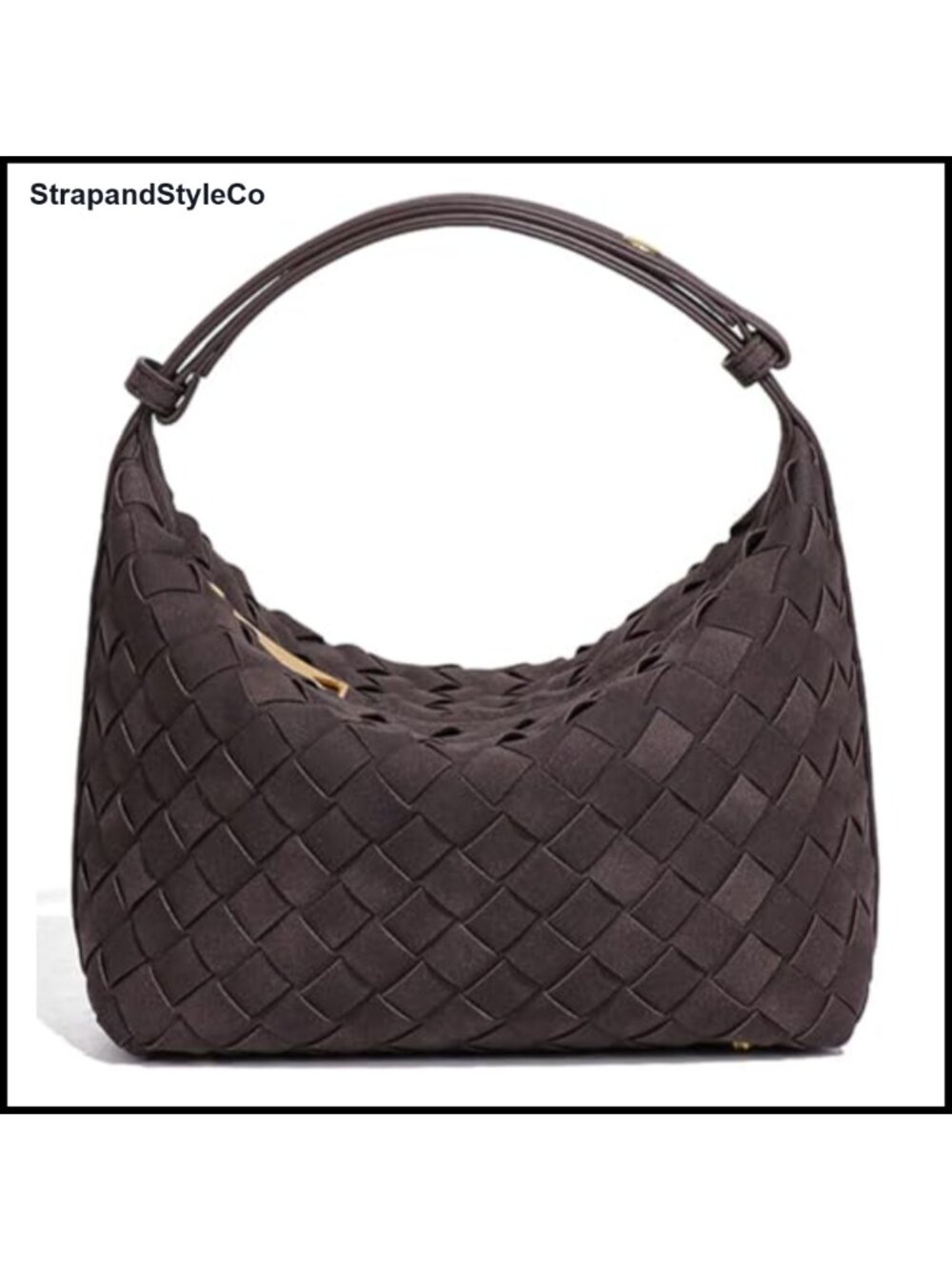 Slouchy Suede Woven Crossbody Hobo Shoulder Tote Handbag